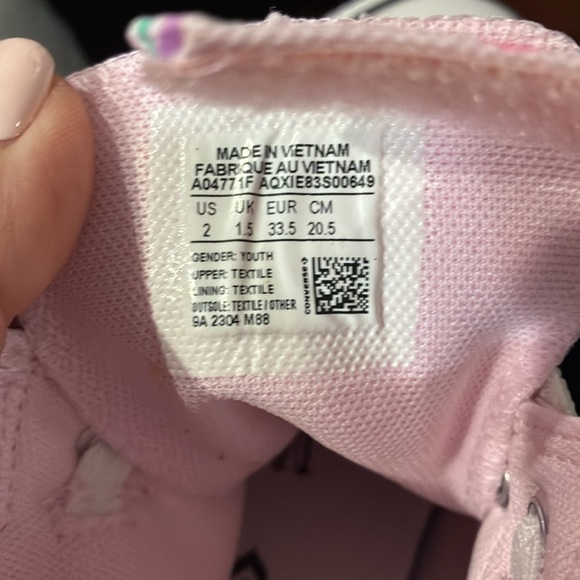 Converse Pink High-Tops with Rainbow Design - Picture 4 of 4